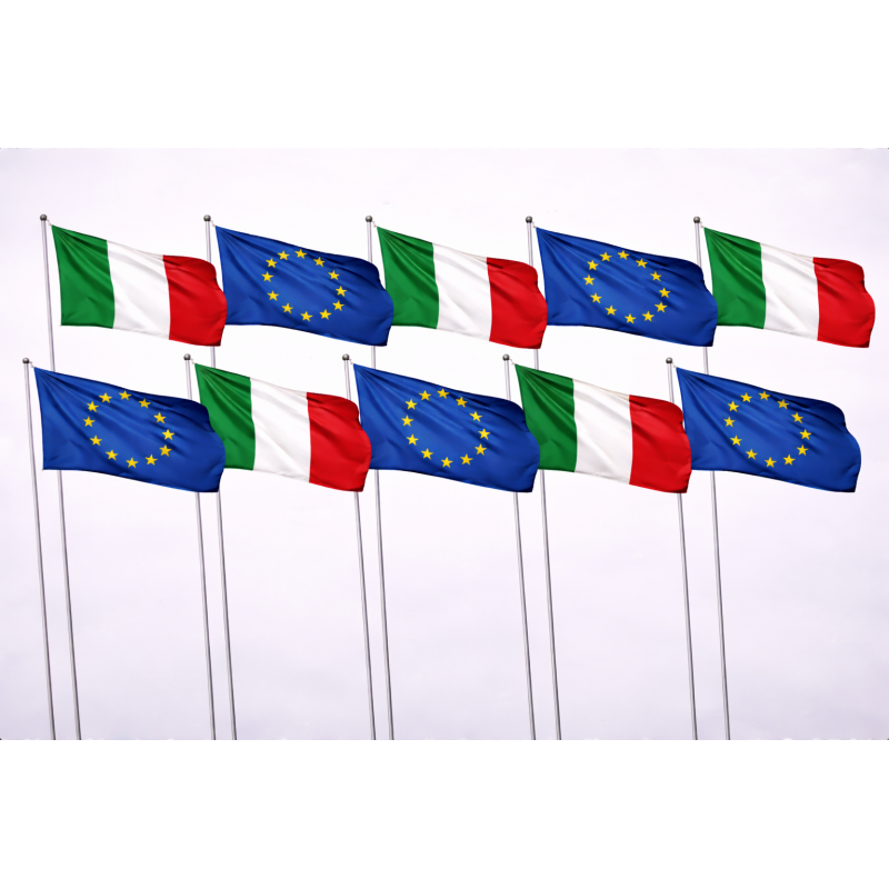Set 10 bandiere Italia Europa