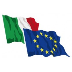 Set 2 bandiere Italia Europa