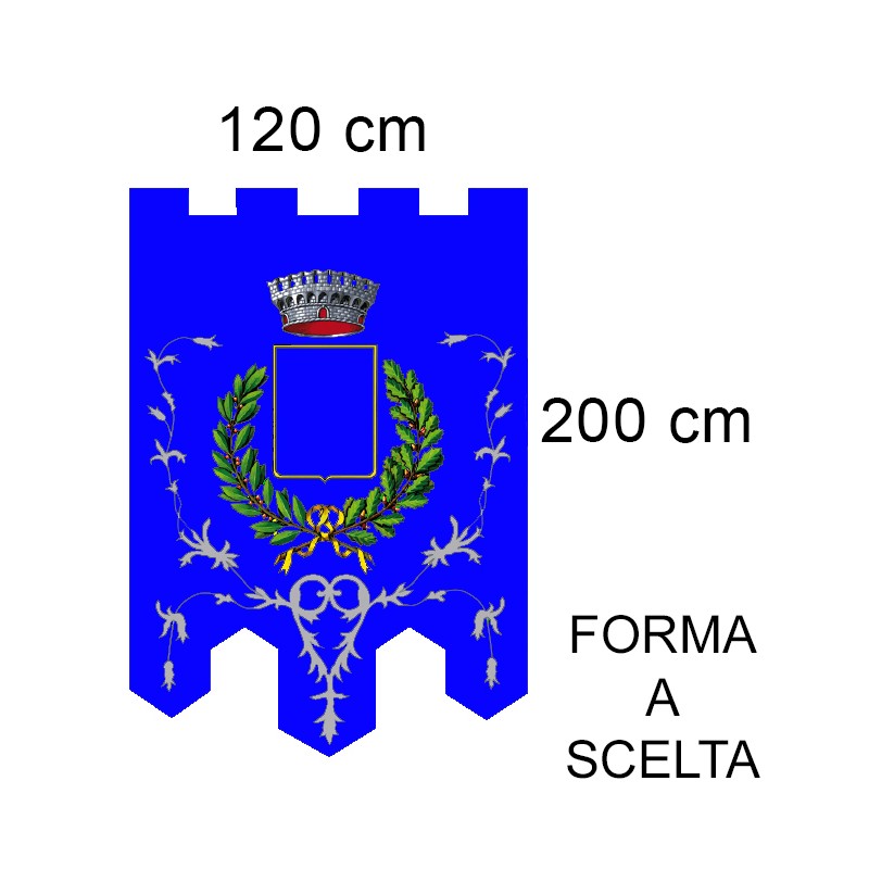 Gonfalone ricamato 120x200